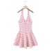 Fashionable and Sexy Lattice V-neck Halter Fitted Dress for Women Fashionable and Sexy Lattice V-neck Halter Fitted Dress for Women