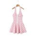 Fashionable and Sexy Lattice V-neck Halter Fitted Dress for Women Fashionable and Sexy Lattice V-neck Halter Fitted Dress for Women