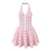 Fashionable and Sexy Lattice V-neck Halter Fitted Dress for Women Fashionable and Sexy Lattice V-neck Halter Fitted Dress for Women