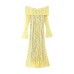 Elegant Style Women's Fashion Sexy Lace One-Shoulder Long Sleeve Dress