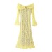 Elegant Style Women's Fashion Sexy Lace One-Shoulder Long Sleeve Dress