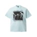 Dark Wind Band Letter Printed Loose Small Collar Short Sleeve