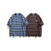 Embroidered letters labeled stripes loose short sleeves