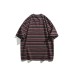 Embroidered letters labeled stripes loose short sleeves