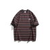 Embroidered letters labeled stripes loose short sleeves