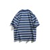 Embroidered letters labeled stripes loose short sleeves