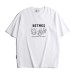 Cartoon letter printed casual loose short sleeved shirt Cartoon letter printed casual loose short sleeved shirt
