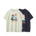 Fun printed casual loose men's and women's short sleeves