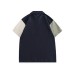 Splicing color blocking loose polo shirt short sleeved