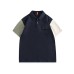 Splicing color blocking loose polo shirt short sleeved