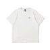 Leather label letter printed round neck bamboo cotton short sleeved T-shirt