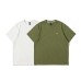 Leather label letter printed round neck bamboo cotton short sleeved T-shirt