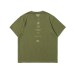 Leather label letter printed round neck bamboo cotton short sleeved T-shirt