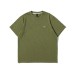 Leather label letter printed round neck bamboo cotton short sleeved T-shirt