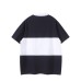 Color blocked patchwork polo shirt men's loose short sleeved shirt