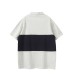 Color blocked patchwork polo shirt men's loose short sleeved shirt