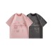 Butterfly letter printed suede short sleeved T-shirt for men