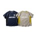 Splicing letter printed round neck short sleeved quick drying base jersey