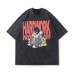 Direct Spray Printed T-Shirt Vintage Washed Faded Short Sleeve Tee