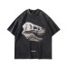 Direct Spray Printed T-Shirt Vintage Washed Faded Short Sleeve Tee
