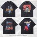 Direct Spray Printed T-Shirt Vintage Washed Faded Short Sleeve Tee