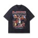 Men's Water-Washed Vintage Oversized Heavyweight Pure Cotton Small Collar T-Shirt
