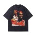 Men's Water-Washed Vintage Oversized Heavyweight Pure Cotton Small Collar T-Shirt