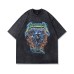 Skull Print Vintage Short Sleeve T-Shirt Men's Half Sleeve Vintage