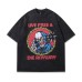 Skull Print Vintage Short Sleeve T-Shirt Men's Half Sleeve Vintage