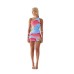 Strap backless positioning printed short skirt two-piece set