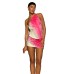 Strap backless positioning printed short skirt two-piece set