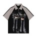 Original Design Color Block Shoulder Polo Collar Sports  T-Shirt Men