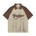 Original Design Color Block Shoulder Polo Collar Sports  T-Shirt Men