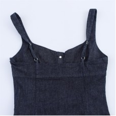 Fashionable Style Women's Sexy Strap Denim Dress