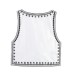 Summer New Style Women's Fashion Casual Color Block Embroidery Sleeveless Vest Shorts