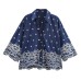 Elegant Embroidered Long Sleeve Shirt and Wide Leg Pants Style Fashion Casual Women's Set