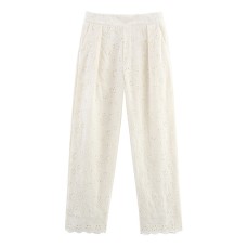 Summer New Style Women's Fashion Casual Loose Hollow Embroidered Shirt Pants Summer New Style Women's Fashion Casual Loose Hollow Embroidered Shirt Pants