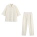Summer New Style Women's Fashion Casual Loose Hollow Embroidered Shirt Pants
