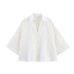 Summer New Style Women's Fashion Casual Short Sleeve Solid Color Short Shirt Summer New Style Women's Fashion Casual Short Sleeve Solid Color Short Shirt