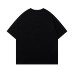 Style Striped Splicing Fleece Foaming Print Short Sleeve T-Shirt Men's Summer Loose Casual Versatile Couple Top