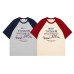 Street Style Color Block Letter Print Pure Cotton Short Sleeve T-Shirt Unisex Loose Casual Top Street Style Color Block Letter Print Pure Cotton Short Sleeve T-Shirt Unisex Loose Casual Top