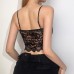 Pure and Sexy Lace Butterfly Tail Slit Boned Lingerie Camisole Low-Cut Thin Strap Top
