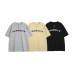 Letter label embroidery Henry collar men's and women's loose short sleeves
