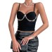 Cross-border New Design  Mesh Pleated Fitted Steel Ring Diamond Strapless Camisole