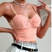 Cross-border New Design  Mesh Pleated Fitted Steel Ring Diamond Strapless Camisole