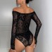 Classic Dragon Pattern Snap Button Sexy Cool Chic Slim Fitted Semi-Transparent One-Shoulder Jumpsuit