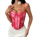Sexy Lace Corset Fitted Crop Top for Women Summer Street Style