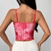 Sexy Lace Corset Fitted Crop Top for Women Summer Street Style