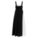 Suspender color blocked dress