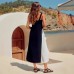 Suspender color blocked dress